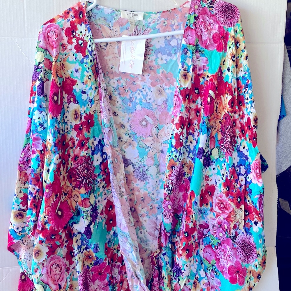 Colorful floral kimono